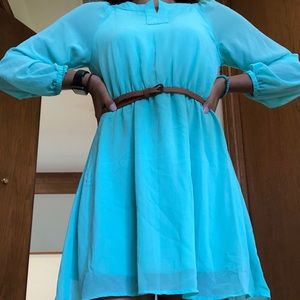 Light aquamarine Sequin Hearts dress; size S